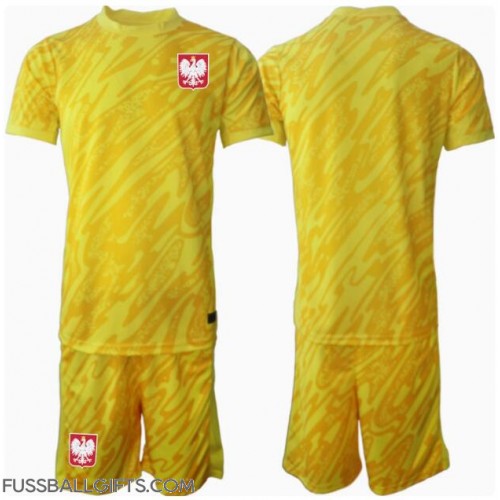 Polen Torwart Fußballbekleidung Heimtrikot Kinder EM 2024 Kurzarm (+ kurze hosen)